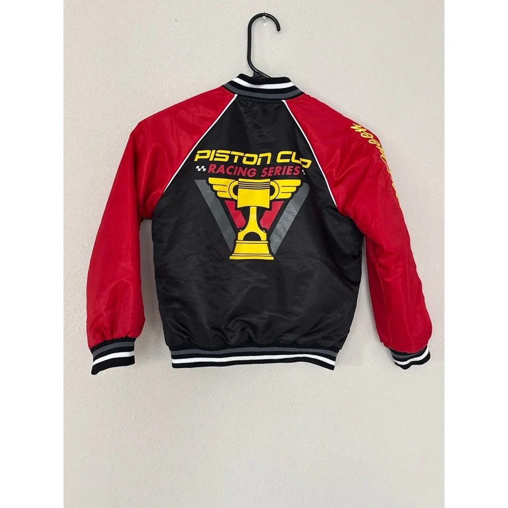 Disney Boys Cars Lightning McQueen Varsity Jacket Size 5 Embroidered Racing‎